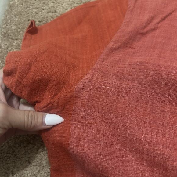 Neeru Kumar Color Block Dress Red Orange Pink Size Medium Double Slit Tunic - Picture 9 of 14